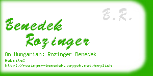 benedek rozinger business card